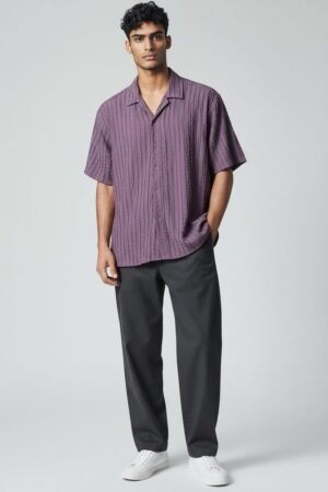 Ribbed Buttom Up Shirt