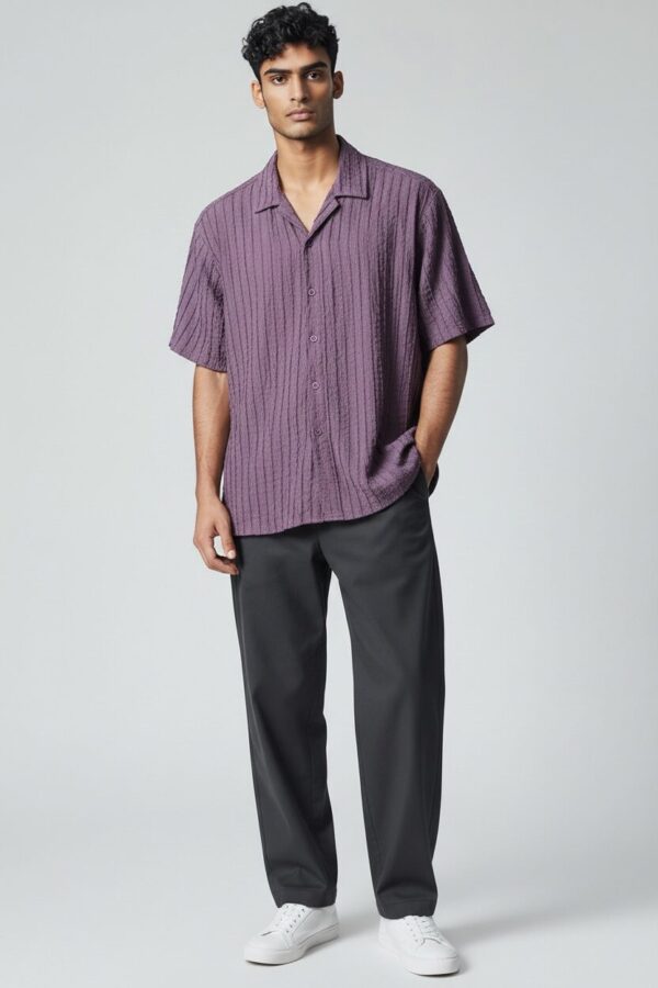 Ribbed Buttom Up Shirt