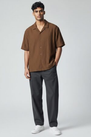 Ribbed Buttom Up Shirt