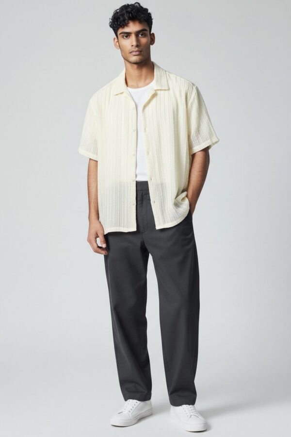 Ribbed Buttom Up Shirt