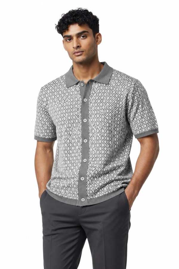 The Regal Knit Button Up Polo Shirt