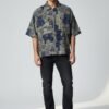Artistic Patchwork Denim Cropped Shirt