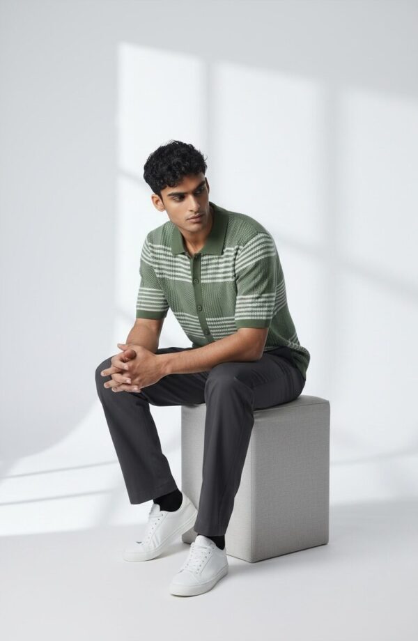 The Regal Knit Button Up Polo Shirt