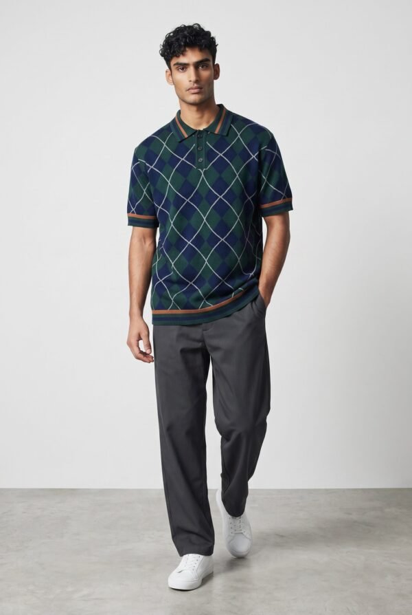 Argyle Knitted Polo Shirts