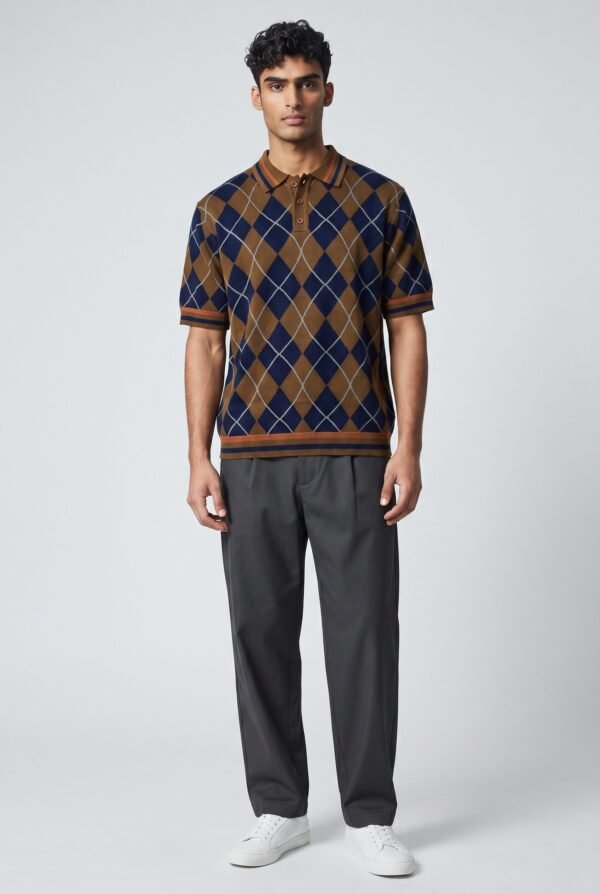 Argyle Knitted Polo Shirts