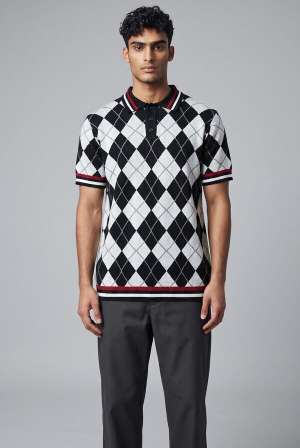 Argyle Knitted Polo Shirts