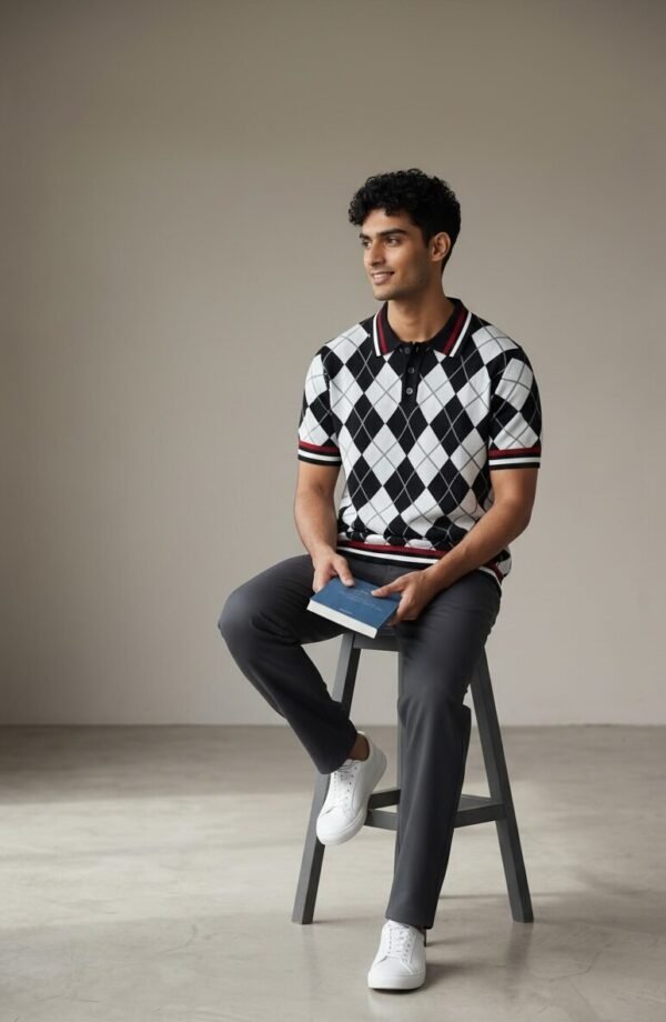 Argyle Knitted Polo Shirts