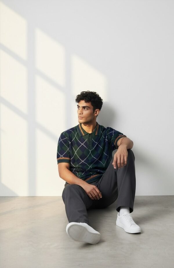 Argyle Knitted Polo Shirts
