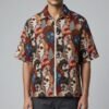 Mens Cropped Shirt - Artistic Patchwork Denim