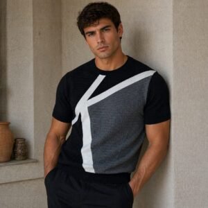 Sapphire Knitted Cotton Cew neck