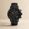 df5e9c07-41d7-42cc-86d8-1e662d6d05b1-2 Fossil Black Leather Chronograph Watch
