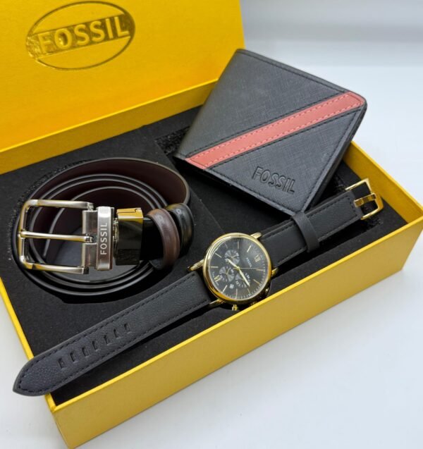Wallet, Watch &Belt Combo Gift Set