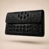 Luxury Crocodile Embossed Leather Pouch