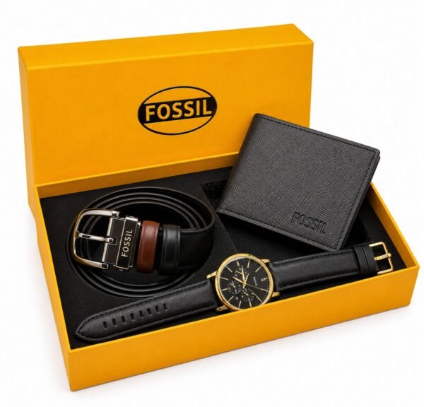 Wallet, Watch &Belt Combo Gift Set