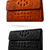 Luxury Crocodile Embossed Leather Pouch