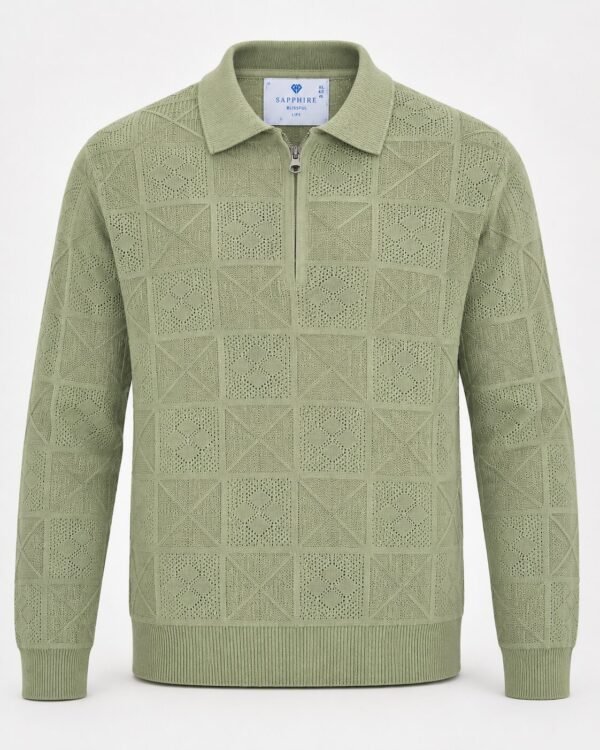 Long Sleeves Quarter Zip-100% Cotton