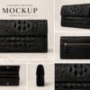 Luxury Crocodile Embossed Leather Pouch