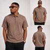 823becc5-ebbd-41e3-bb2a-9b9b7bbecce1 Men’s Interlock Vertical Rib Half-Zip Polo T-Shirt