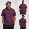 9a93d02f-a309-40d1-94e7-34b307e22137 Men’s Interlock Vertical Rib Half-Zip Polo T-Shirt