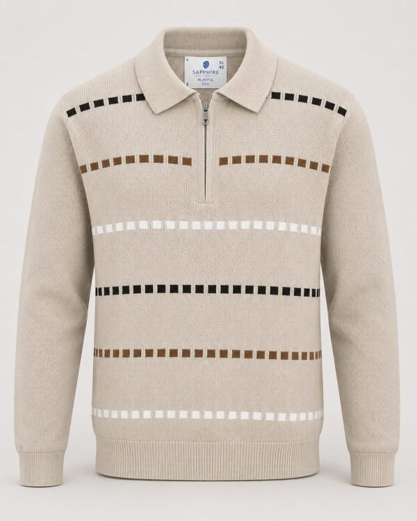 Long Sleeves Quarter Zip-100% Cotton