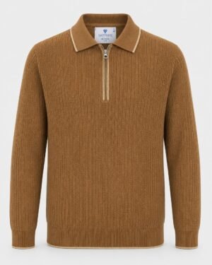Long Sleeves Quarter Zip-100% Cotton