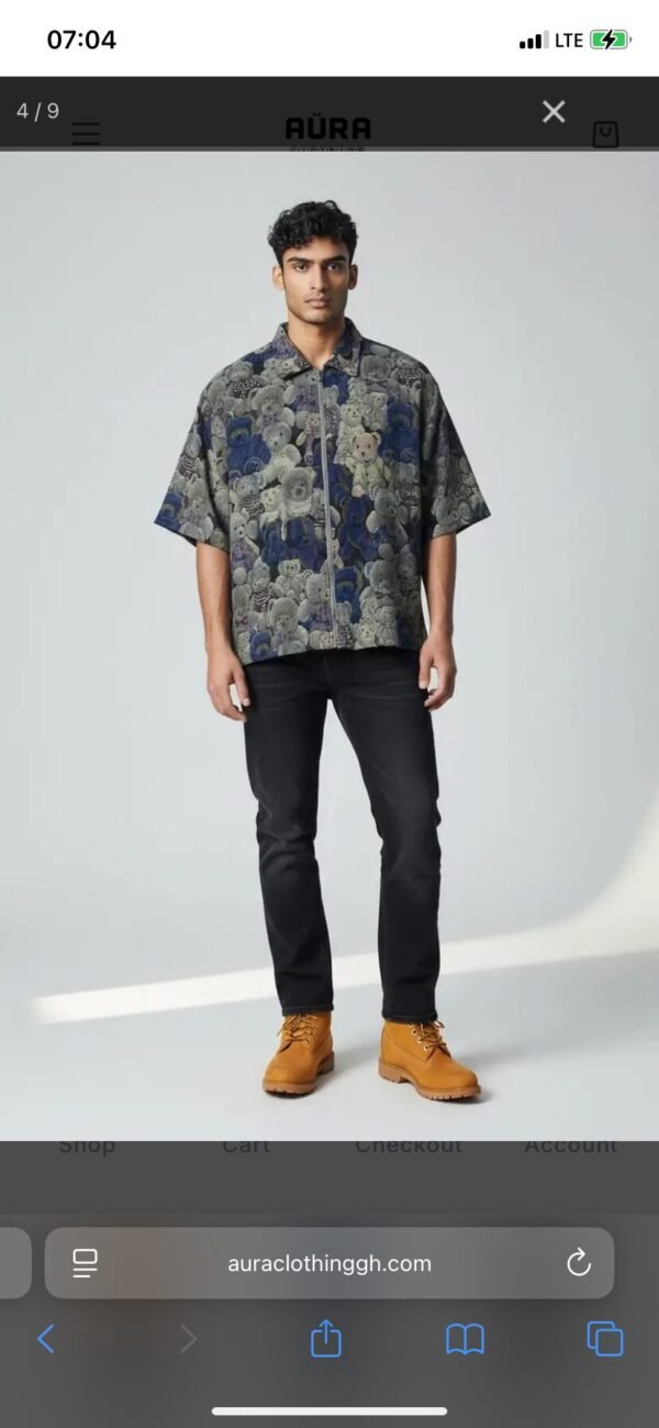Artistic Patchwork Denim Cropped Shirt