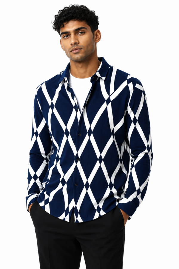 b2afc051-55b1-4f50-a200-e21550b494aa Geometric Print long sleeve Shirt