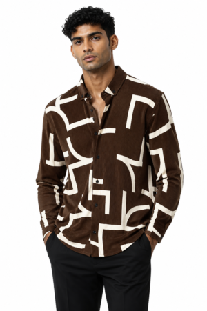 Geometric Print long sleeve  Shirt