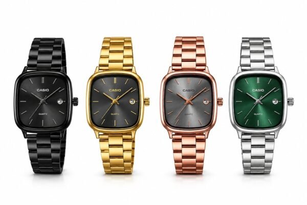 CASIO Square Quartz Watch (Date display)
