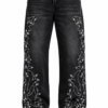 Black Vintage Stone-Embroidered Jeans (size33)